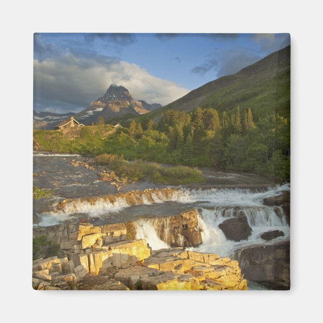 Morning light greets Swiftcurrent Falls in the Magnet (Front)