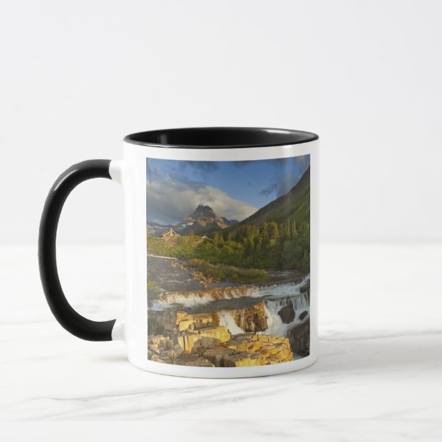 Morning light greets Swiftcurrent Falls in the Mug (Left)