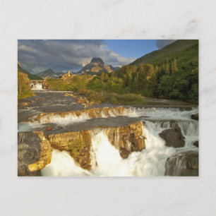 Morning light greets Swiftcurrent Falls in the Postcard