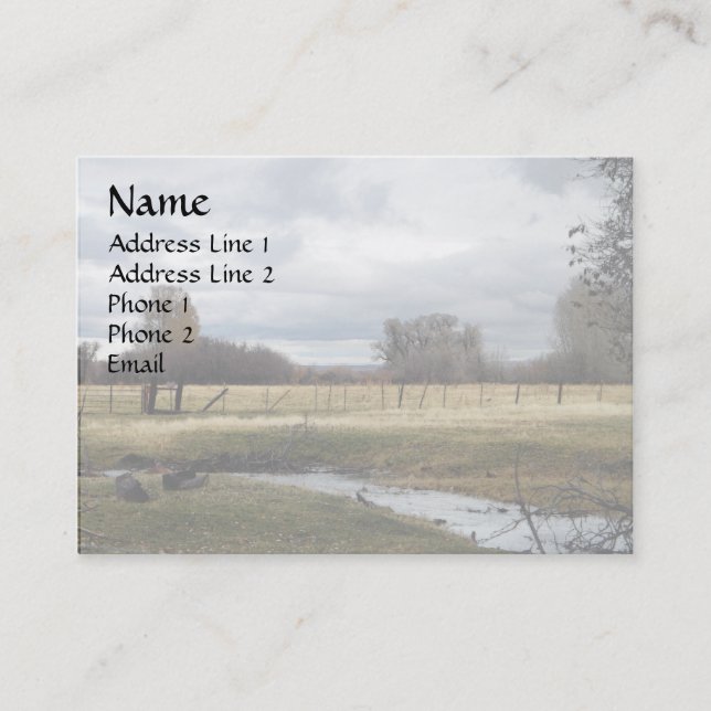 Morning Light on Back Pasture Business Card (Front)