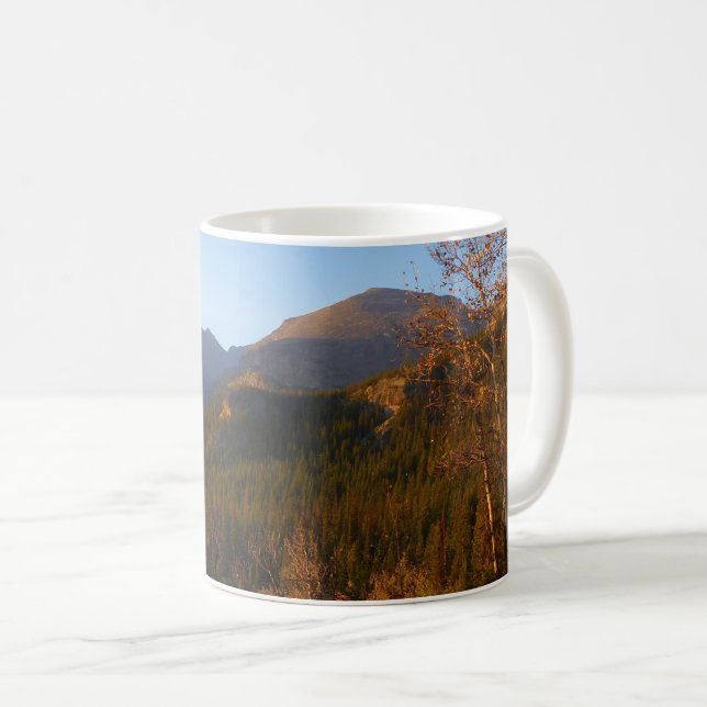 Morning Light on Rocky Mountains in Autumn Coffee Mug (Front Right)