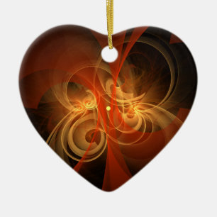 Morning Magic Abstract Art Heart Ornament