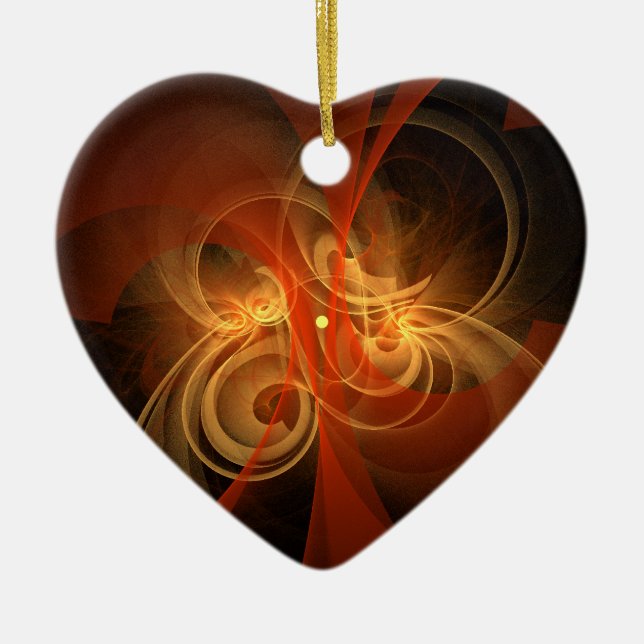 Morning Magic Abstract Art Heart Ornament (Front)