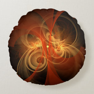 Morning Magic Abstract Art Round Pillow