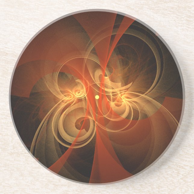 Morning Magic Abstract Art Sandstone Coaster (Front)