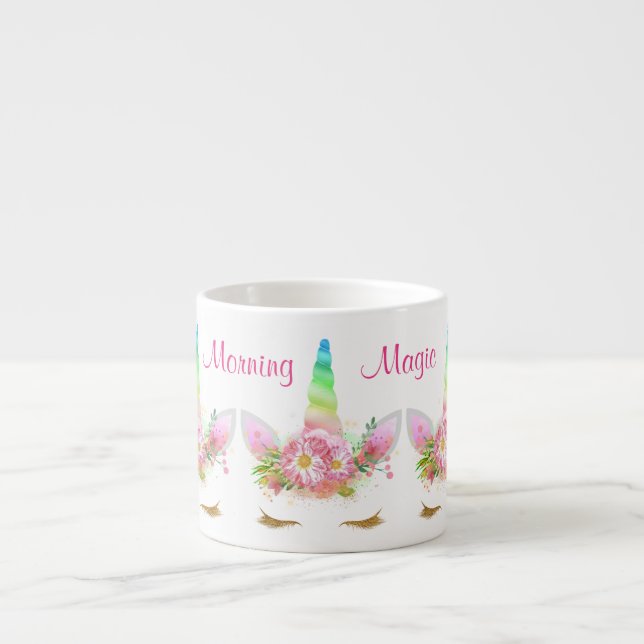 Morning Magic Unicorn Rainbow Espresso Cup (Front)