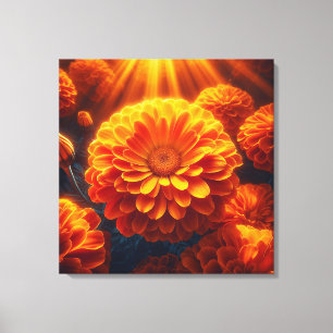 Morning Marigolds: Orange Blooms of Wonder Canvas Print