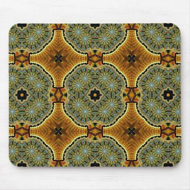 Morning Market Green Geometric Pattern Mouse Mat (Front)