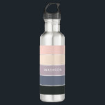 Morning Meadow Colorblock Personalised Name 710 Ml Water Bottle<br><div class="desc">Morning Meadow Colorblock Personalised Name Stainless Steel Water Bottle features a simple and colourful modern design of a colour-block pattern in shades of pink,  purple and grey with your personalised name. Designed by ©Evco Studio www.zazzle.com/store/evcostudio</div>