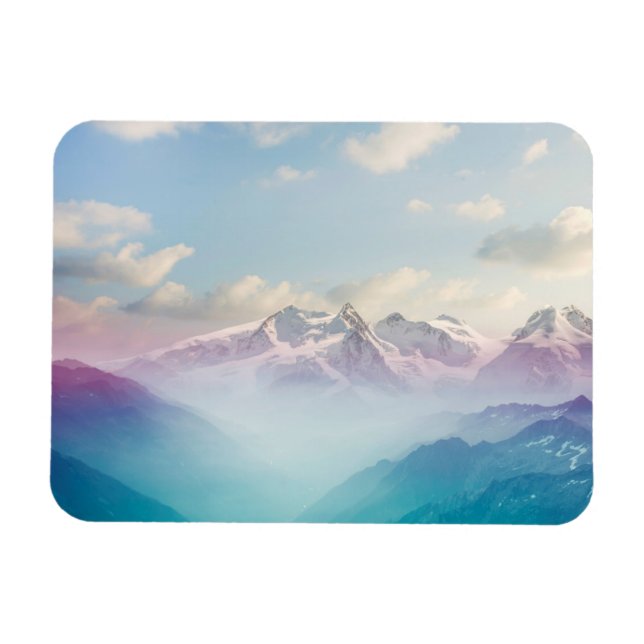 Morning Mist in an Alpine Valley Magnet (Horizontal)