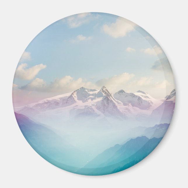 Morning Mist in an Alpine Valley Magnet (Front)