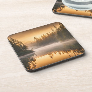 Morning Mist on River in the Pines Coaster
