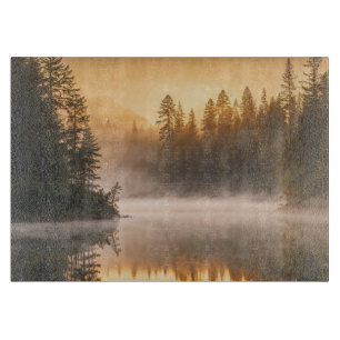 Morning Mist on River in the Pines Cutting Board
