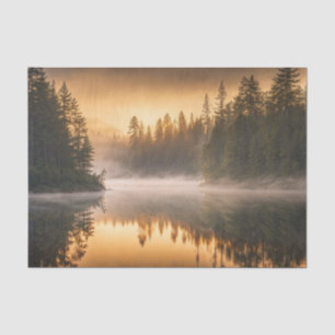 Morning Mist on River in the Pines Tissue Paper