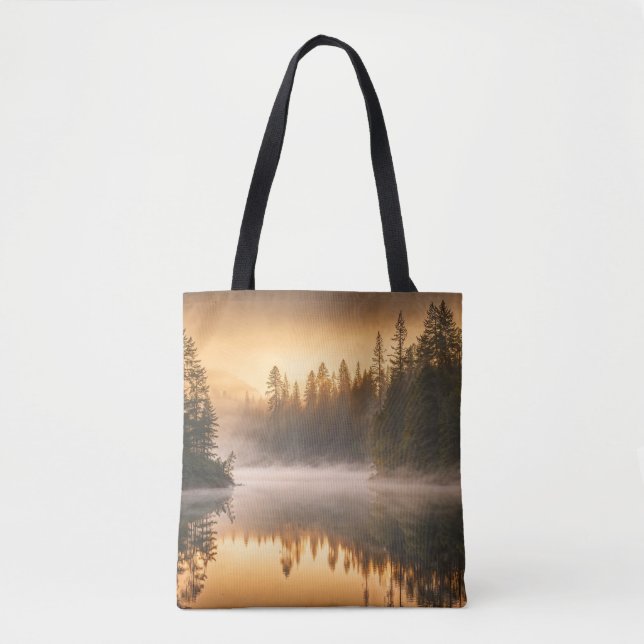 Morning Mist on River in the Pines  Tote Bag (Front)