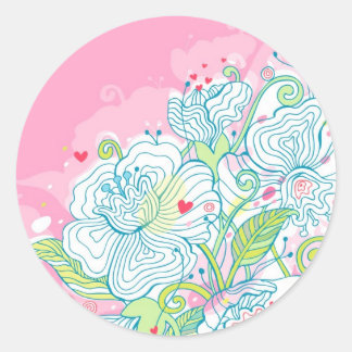 Morning Mist Over My Heart Classic Round Sticker
