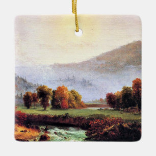 Morning Mist Rising in New Hampshire Ceramic Ornament