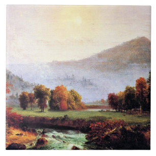 Morning Mist Rising in New Hampshire Tile