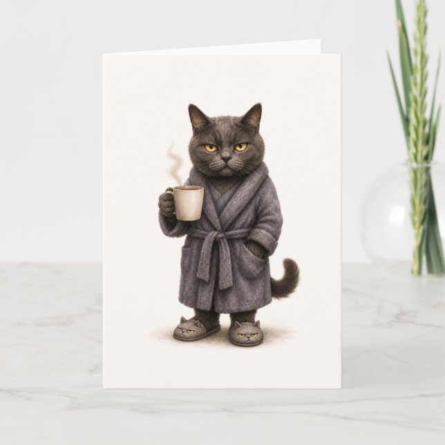 Morning Mood Cat Card (Front)