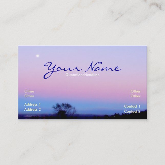 Morning Moon Sky Business Card (Front)