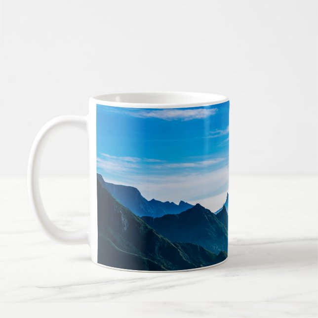 Morning Mountains Mist Landscape Coffee Mug (Left)