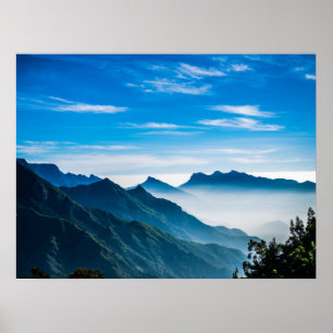 Morning Mountains Mist Landscape Poster