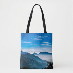 Morning Mountains Mist Landscape Tote Bag