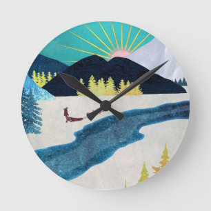 Morning Musher Round Clock