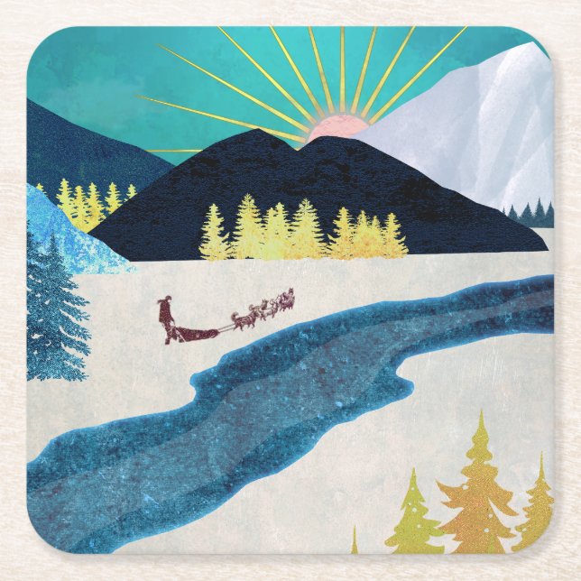 Morning Musher Square Paper Coaster (Front)