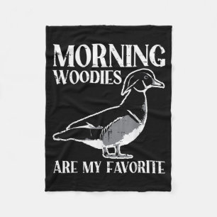 Morning My Favorite Duck Hunting Funny Hunter Men Fleece Blanket