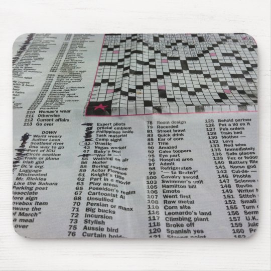 Morning Newspaper Crossword Puzzle Mouse Mat Zazzle Co Uk