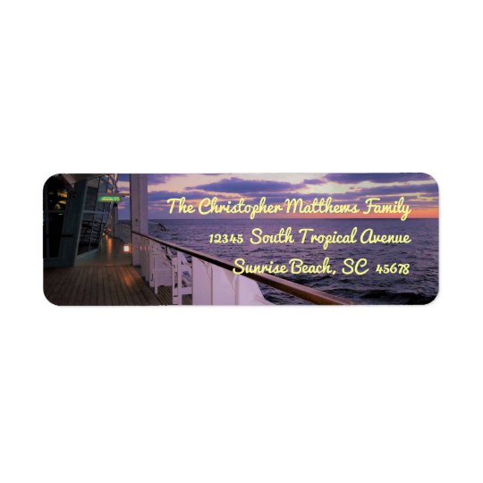 Morning on Deck Personalised Return Address Label