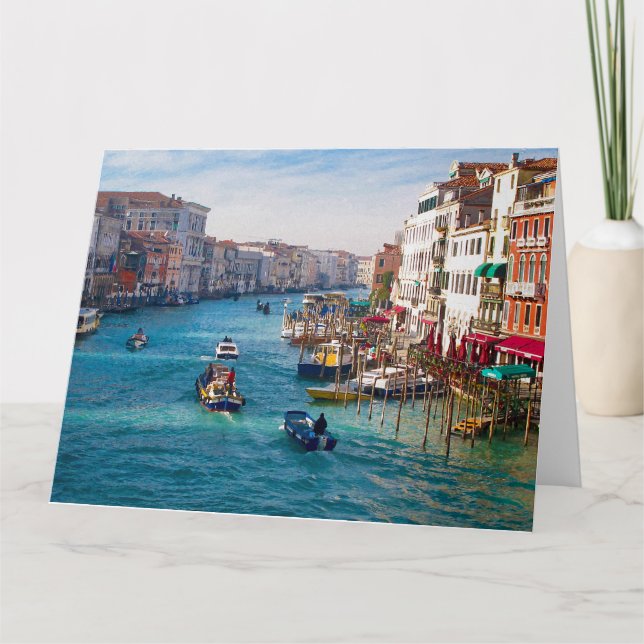 MORNING ON THE GRAND CANAL Folded Greeting Card (Front)