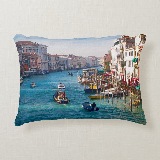 MORNING ON THE GRAND CANAL Throw Pillow (Front)