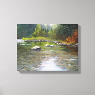 Morning on the River Stretched Canvas Print
