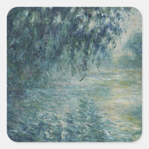 Morning on the Seine Monet Square Sticker