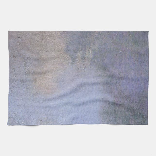 Morning on the Seine near Giverny by Claude Monet Tea Towel (Horizontal)