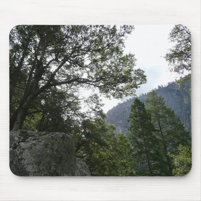Morning on the Trail to Vernal Falls in Yosemite Mouse Mat (Front)
