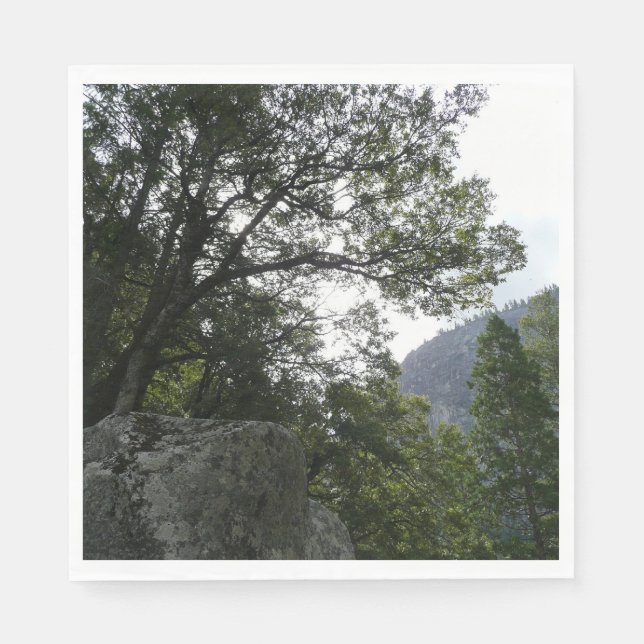 Morning on the Trail to Vernal Falls in Yosemite Napkin (Front)