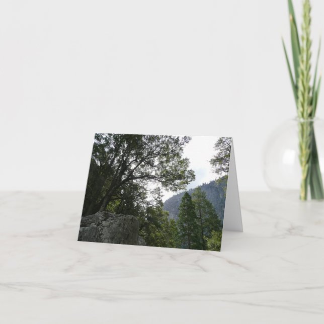 Morning on the Trail to Vernal Falls in Yosemite Note Card (Front)