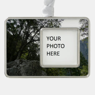 Morning on the Trail to Vernal Falls in Yosemite Silver Plated Framed Ornament