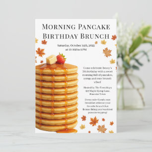 Morning Pancake Birthday Brunch Cosy Weekend Invitation