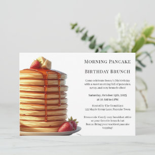 Morning Pancake Birthday Brunch   Cozy Weekend  Invitation