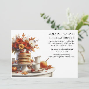 Morning Pancake Birthday Brunch   Cozy Weekend  Invitation