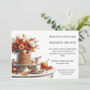 Morning Pancake Birthday Brunch   Cozy Weekend  Invitation