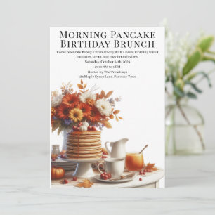 Morning Pancake Birthday Brunch   Cozy Weekend  Invitation