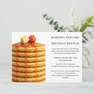 Morning Pancake Birthday Brunch   Cozy Weekend  Invitation