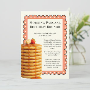 Morning Pancake Birthday Brunch   Cozy Weekend  Invitation