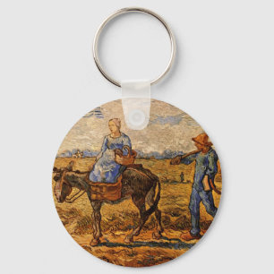Morning, Peasant Couple by Vincent van Gogh Key Ring