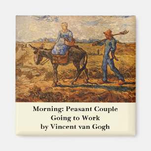 Morning, Peasant Couple by Vincent van Gogh Magnet